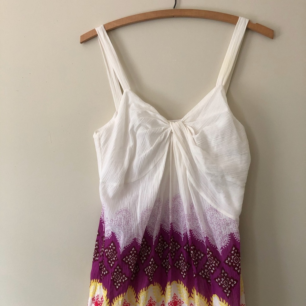 DVF Maxi Dress Silk Pink Yellow Boho Summer Medium - Picture 5 of 8